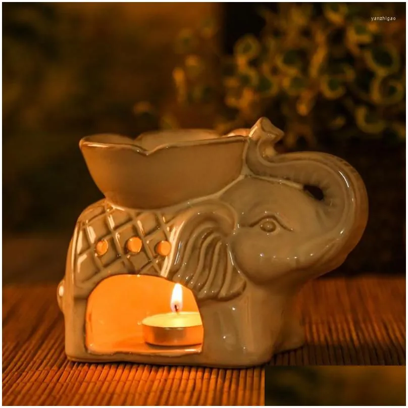 candle holders elephant oil burner wax warmer melts fragrance ceramic tealight holder