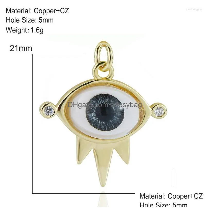 charms colorful oneeye pendant diy jewelry making bracelet necklace earring accessories devils eye classic fashion material copper