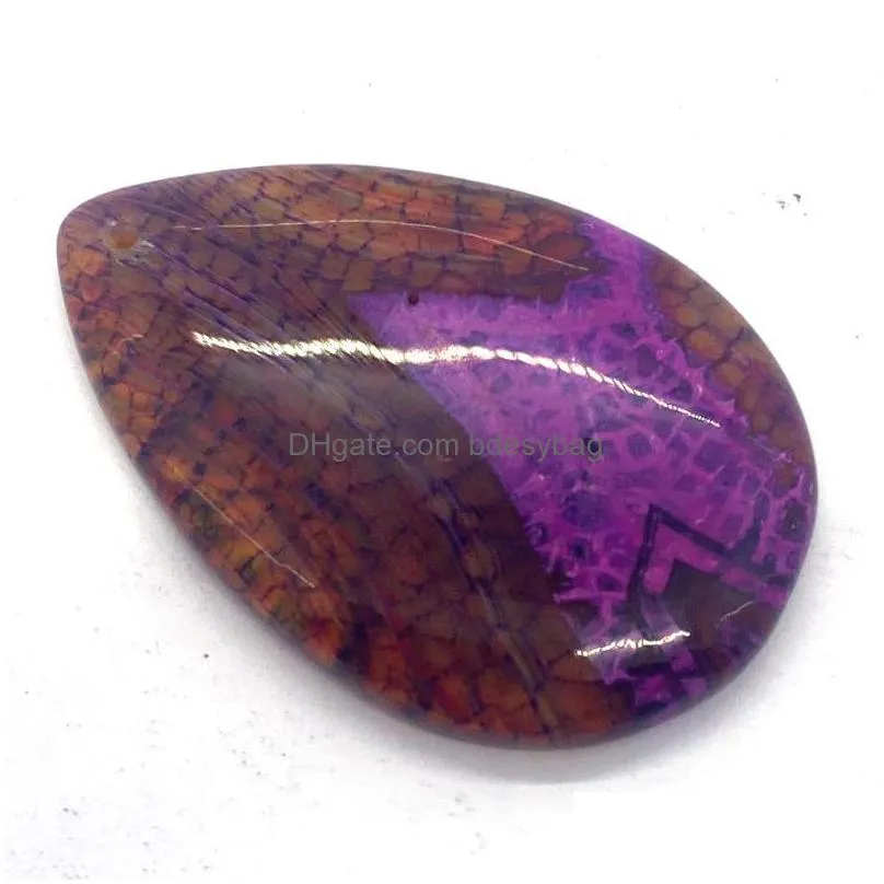 charms fashion natural stone stripe pendant necklace purple pattern agate quartz jewelry diy making wholesale 5pcs