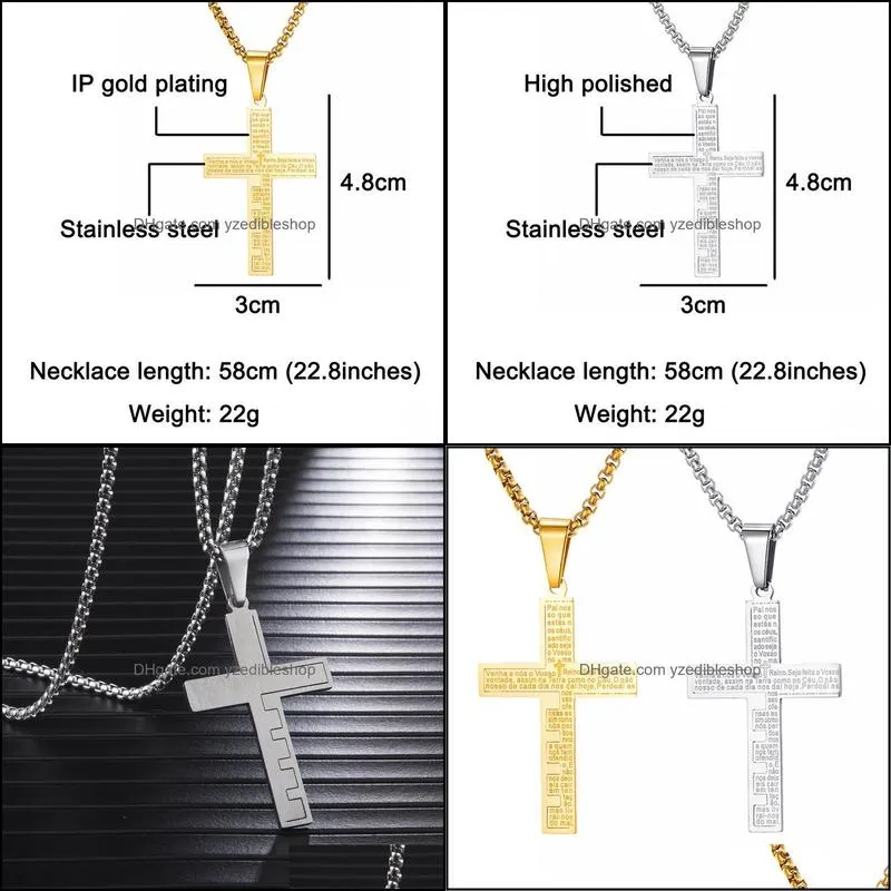 cross letter necklaces pendants for steel pendant necklaces prayer lover jewelry gift punk hip hop necklace