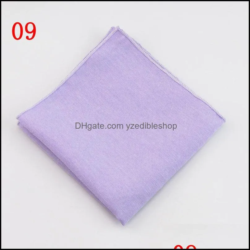 pure color hankerchiefs 15colors cotton pocket square napkin kerchief mocket mens noserag for cocktail party wedding party christmas 882