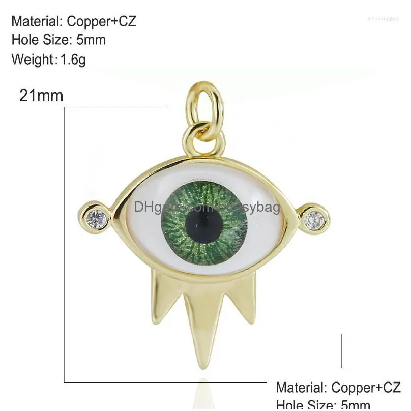 charms colorful oneeye pendant diy jewelry making bracelet necklace earring accessories devils eye classic fashion material copper