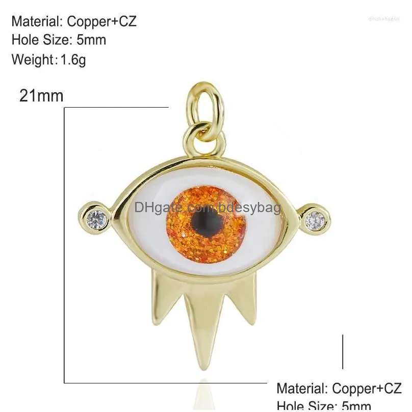 charms colorful oneeye pendant diy jewelry making bracelet necklace earring accessories devils eye classic fashion material copper