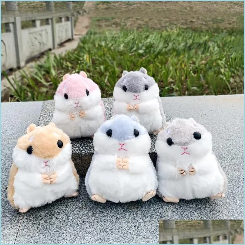 cute soft plush cartoon animal keychain small hamster toy doll keyring stuffed mouse pendant key chain women bag charms trinket 422 h1