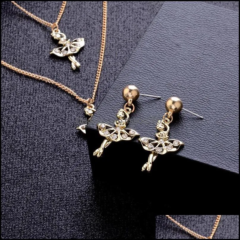 statement maxi necklace alloy enamel angel necklaces earrings chain pendant fashion wedding bridal jewelry set