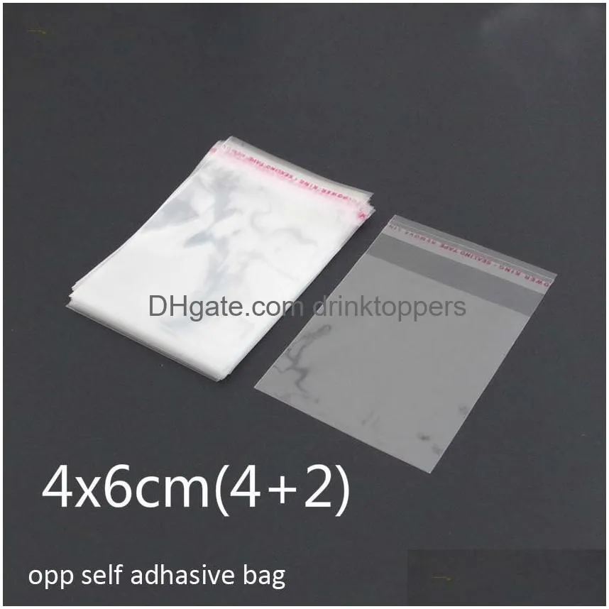 1000pcs clear resealable bopp poly cellophane bags 4x6cm 42 transparent opp gift bags plastic storage bags self adhesive seal