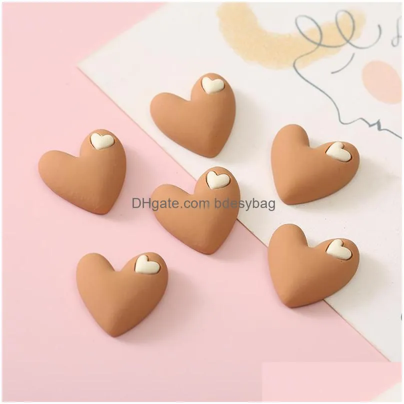 30pcs 19x20mm new hybrid simulation heart resin components flatback cabochon scrapbook kawaii embellishments accessoriesone