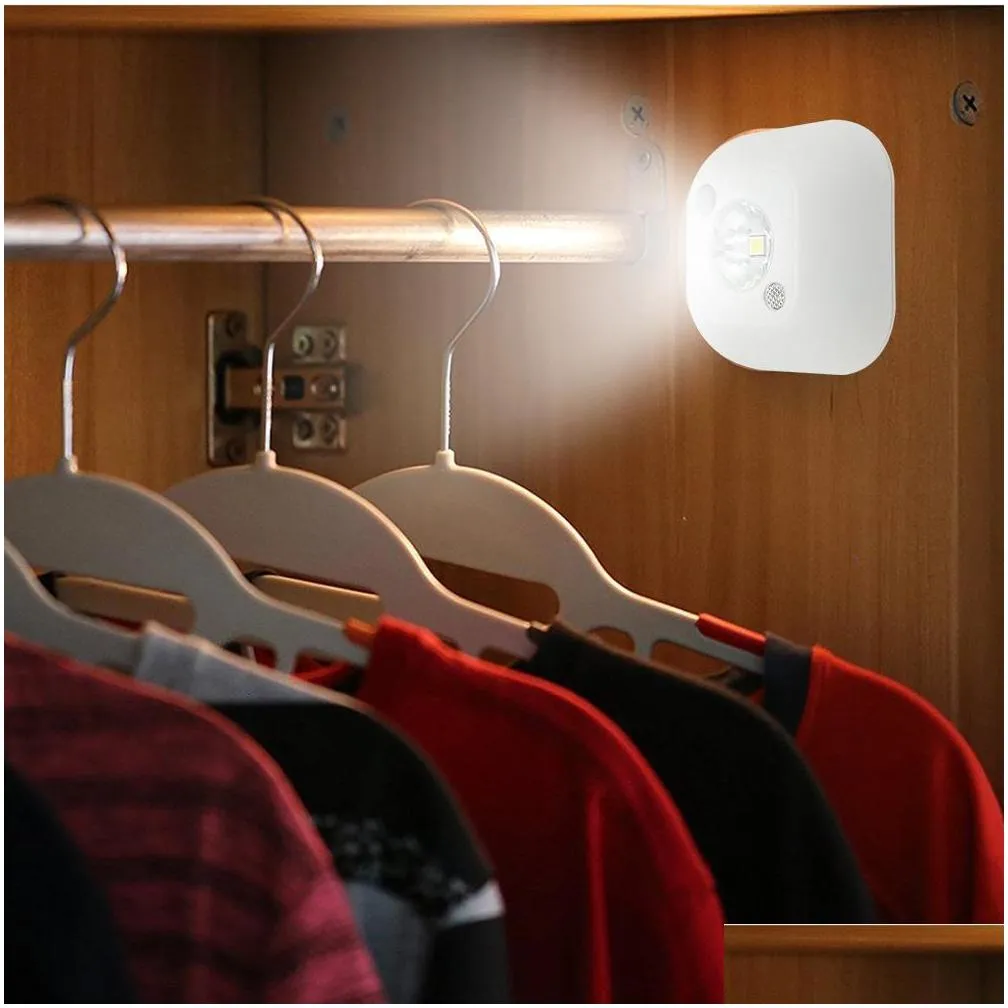 mini led wireless night light infrared motion activated sensor lights battery powered wall emergency wardrobe cabinet night lamp