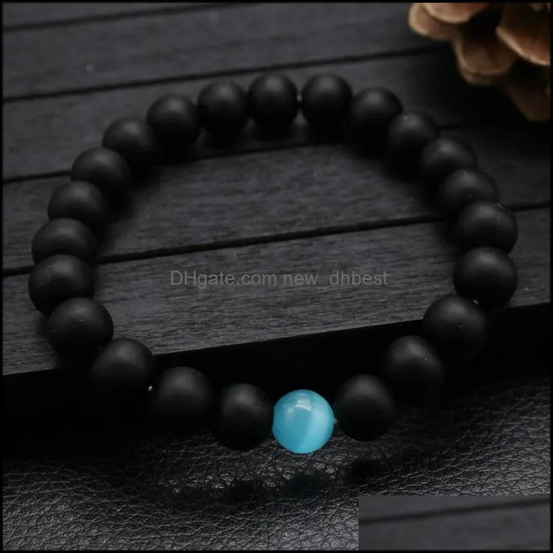 handmade matte onyx beads natural stones beads bracelet for mens women hematite stone lava stone semiprecious bracelet jewelry gift