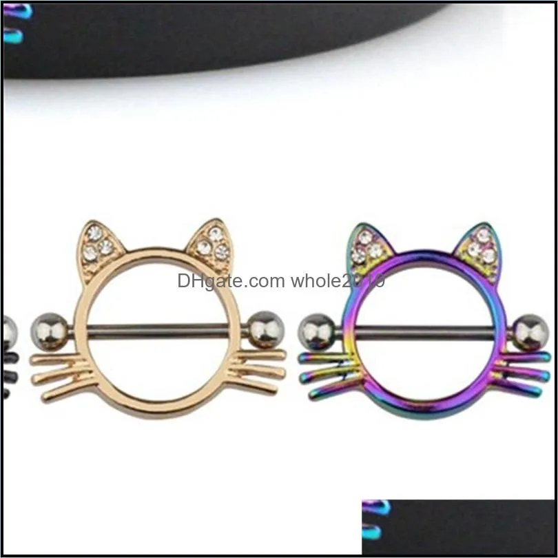 cat breast piercing jewelry stainless steel nipple rings bar shield cover barbell adult for women sexy piercings 165c3