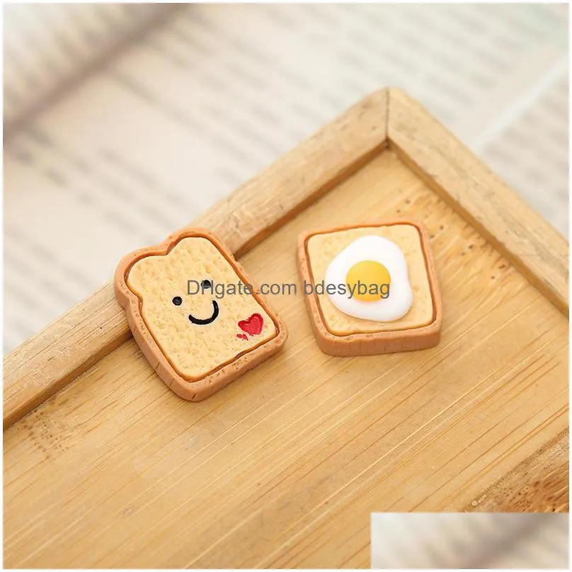 30pcs simulation poached egg love sandwich flatback resin components cabochon fake food fit phone decoration diy scraobooking