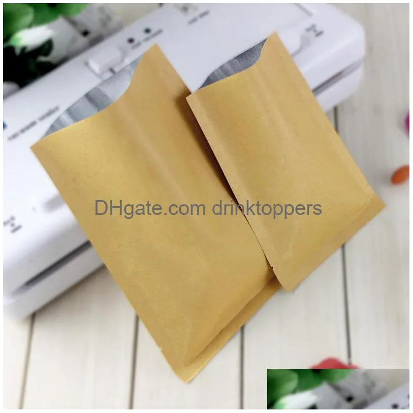 gift bags 200pcs/lot 8 sizes open top flat kraft paper al foil laminated heat sealed bag vacuum pouches food packaging
