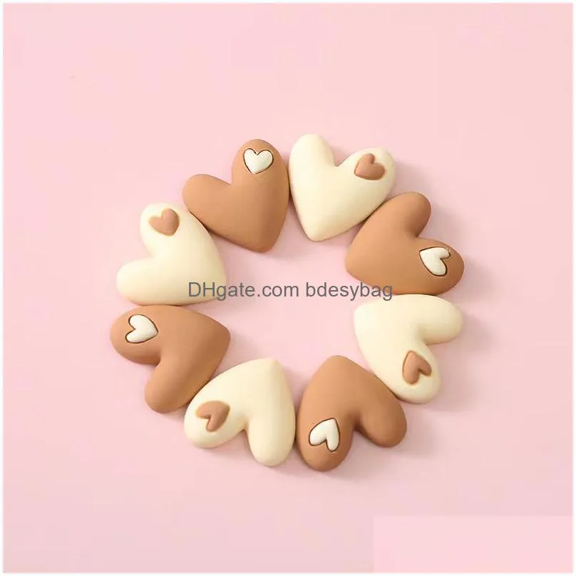 30pcs 19x20mm new hybrid simulation heart resin components flatback cabochon scrapbook kawaii embellishments accessoriesone