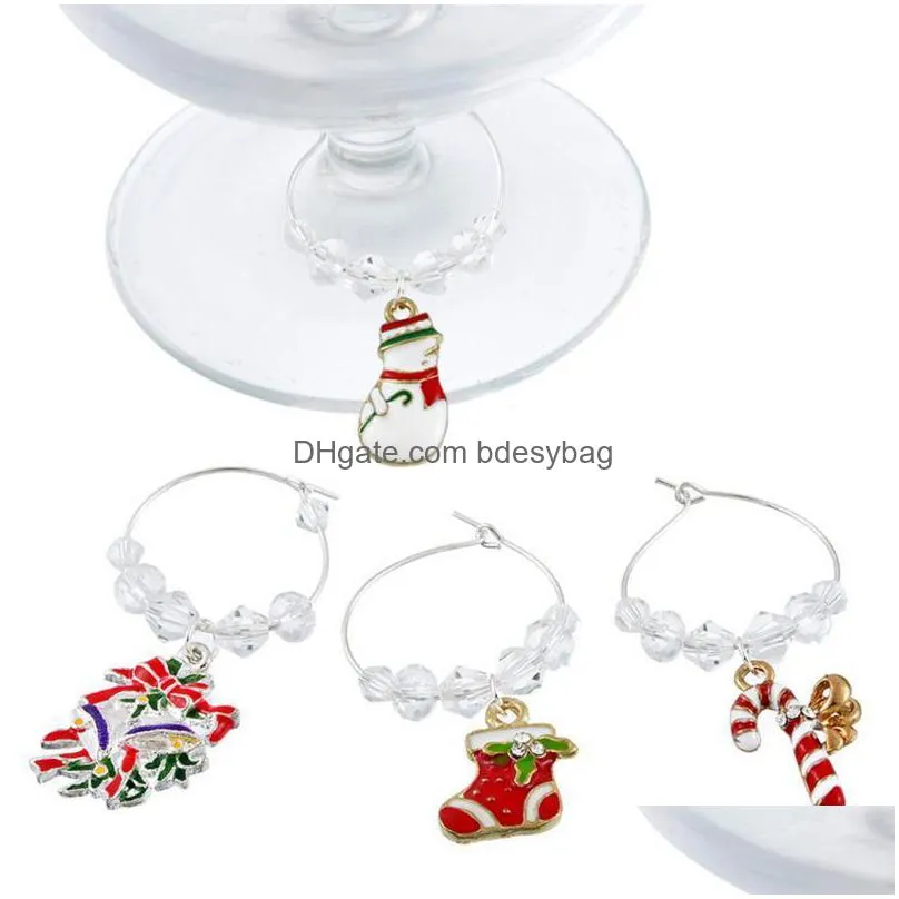 charms 6pcs wine glass drink markers ing ring for wedding christmas party