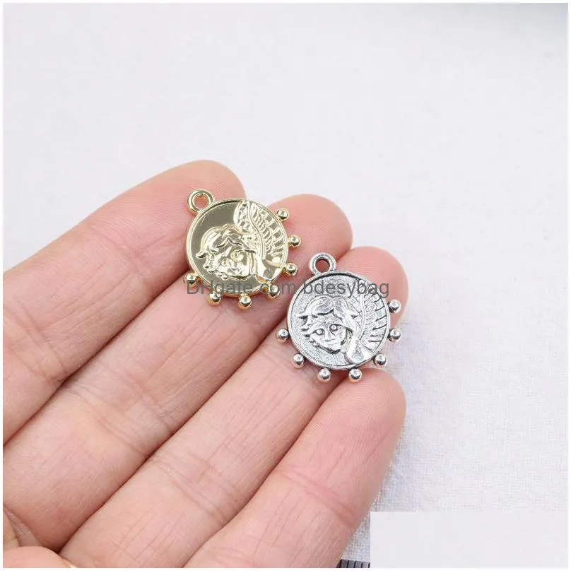 charms eruifa 20pcs 15mm wholesell pretty angel charm zinc alloy necklace earring fashion jewelry handmade diy pendant 2 colors