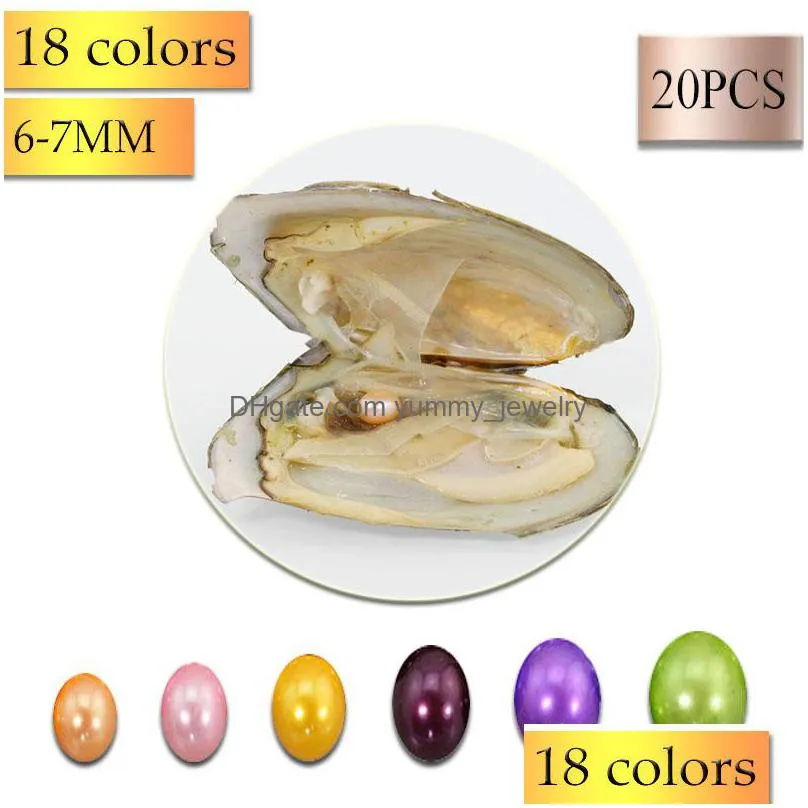 freshwater oysters with pearls jewelry gifts shell love wish pearl oyster vacuumpacked 67mm natural real rice pearls zh005