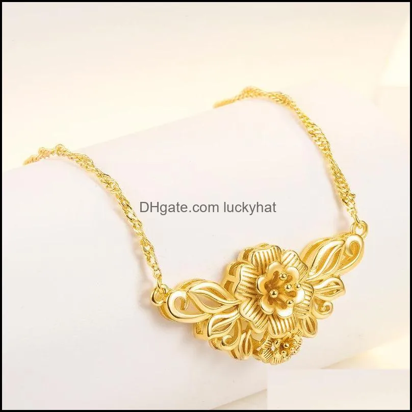 flower necklaces pendants with chain necklace for women jewelry collar party gift gold necklace