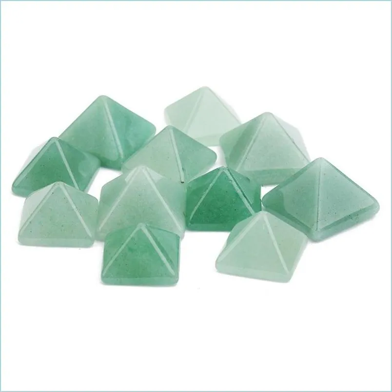 pack of 7 chakra pyramid stone set crystal healing wicca natural spirituality carvings natural stone square quartz turquoise 401 q2