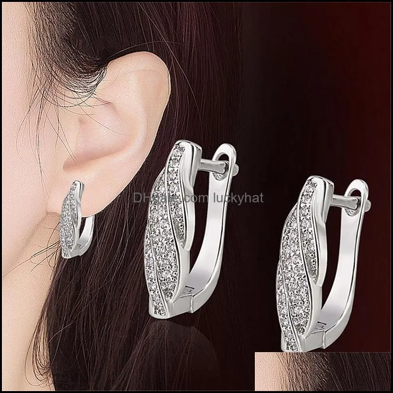 sealed zircon twisted hoop earrings womens trend opening simple luxury earrings twisted diamond earrings fashion and exquisite