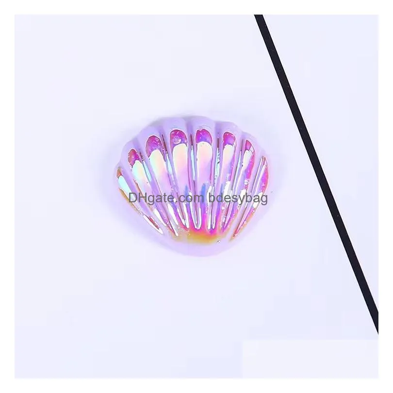 50pcs/lot new mini color plated shell flat back resin components cabochons scrapbooking diy jewelry craft decoration accessorie