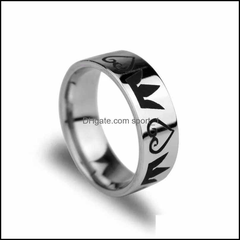 stainless steel kingdom crown heart design rings for men size 713 simple style rings fashion jewelry