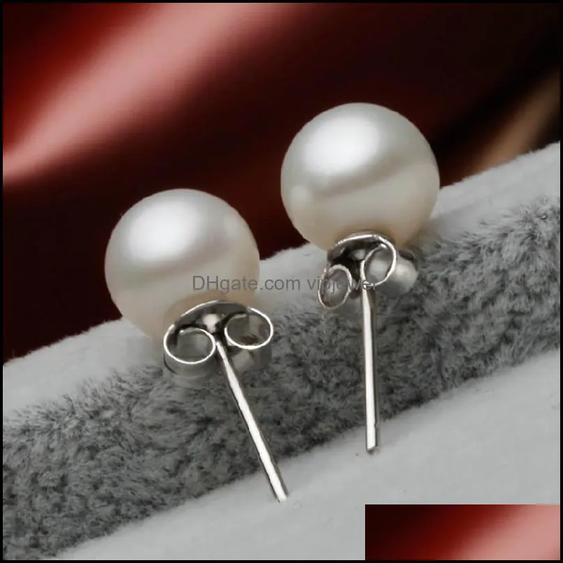  fashion 6mm 8mm 10mm pearl stud earring for women round ball shape romantic wedding party earring fashion jewelry