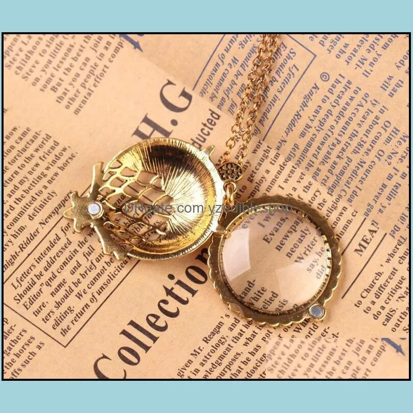 locket necklace vintage retro antique beautifully jewelry collar collier magnifying glass cabochon necklaces