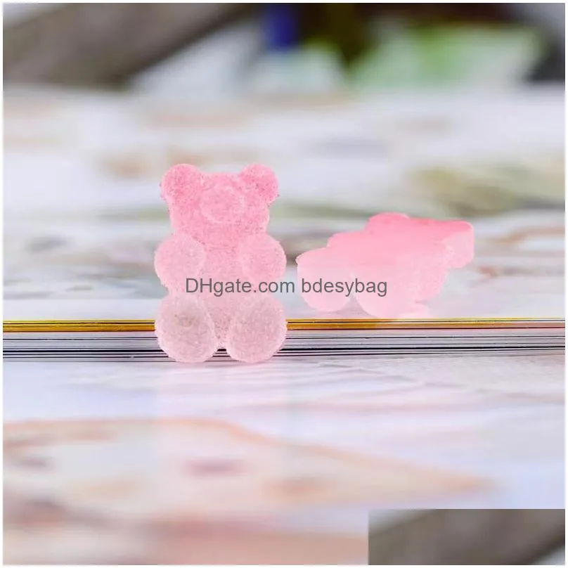 30pcs gummy bear beads components cabochon simulation sugar jelly bears cub charms flatback glitter resin crafts for diy jewelry