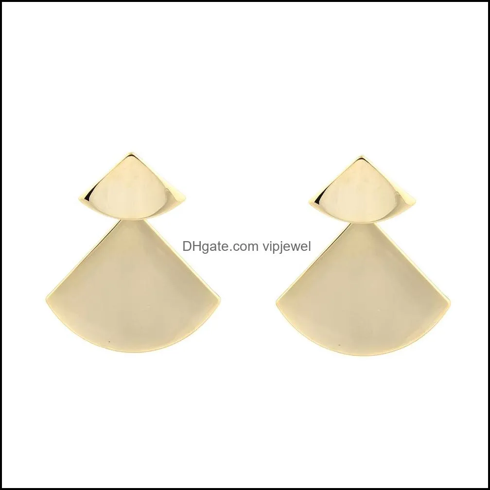 geometry hypoallergenic steel needle drop earring for women gold sliver plating triangle dangle earring fashion jewelry