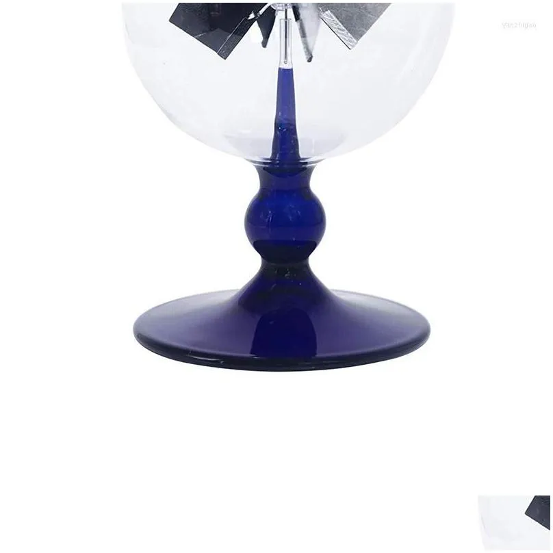 decorative figurines blue solar power radiometer sunlight energy crookes spinning vanes windmill gift home desk decoration