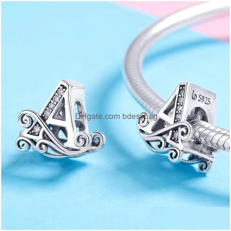 charms alphabet letter a m alloy for women charm fit original bracelet fashion jewelry giftcharms