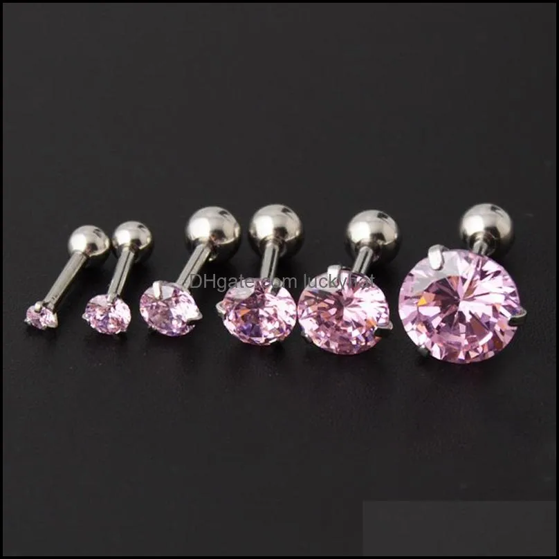 pretty earrings mens women fashion bone nail small piercing body jewelry zirconia earrings