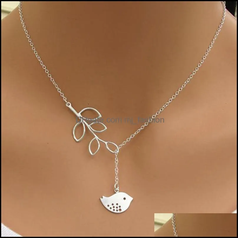 simple long silver chic infinity cross bird leaf chain pendant fashion necklaces for women jewelry gift