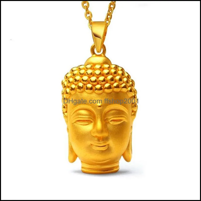 african gold charm necklaces for women buddha pendant necklace femme 24k jewelry buddha pendants necklaces
