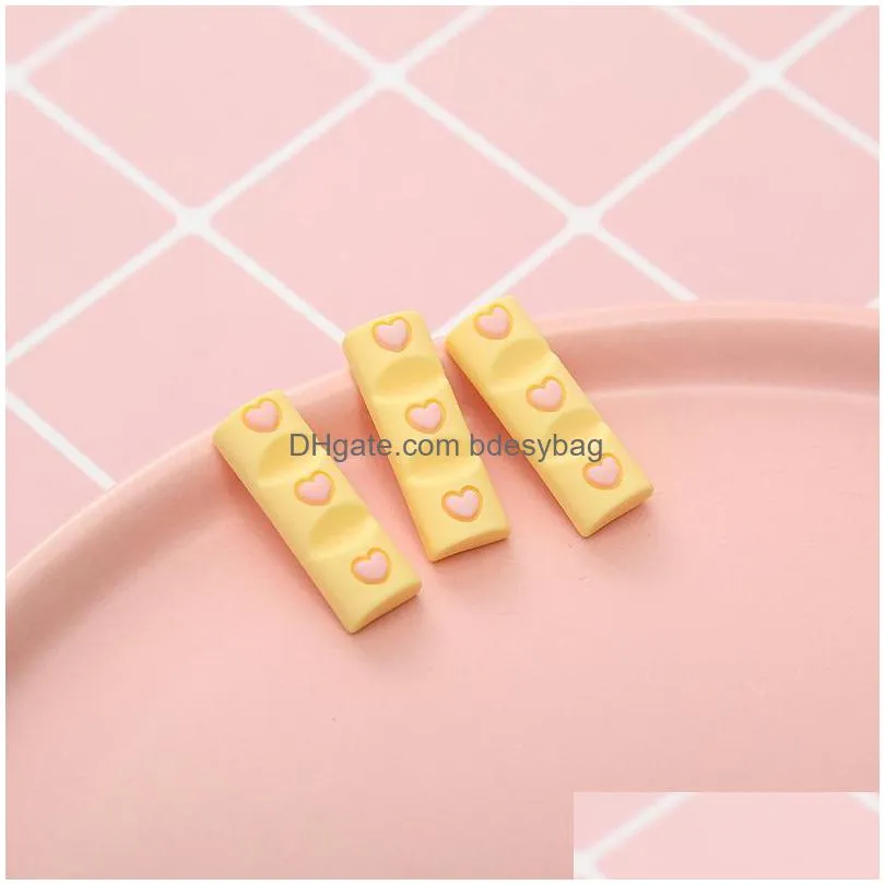 30pcs/lot 28x12mm simulation chocolate block diy resin components accessories flatback cabochon fake food fit phone decoration scrapbooking