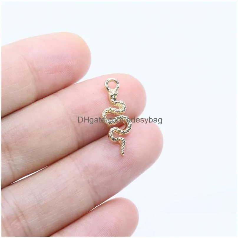 charms eruifa 20pcs 20 8mm snake zinc alloy jewelry diy pendant women girl necklace earring bracelet 2 colorscharms