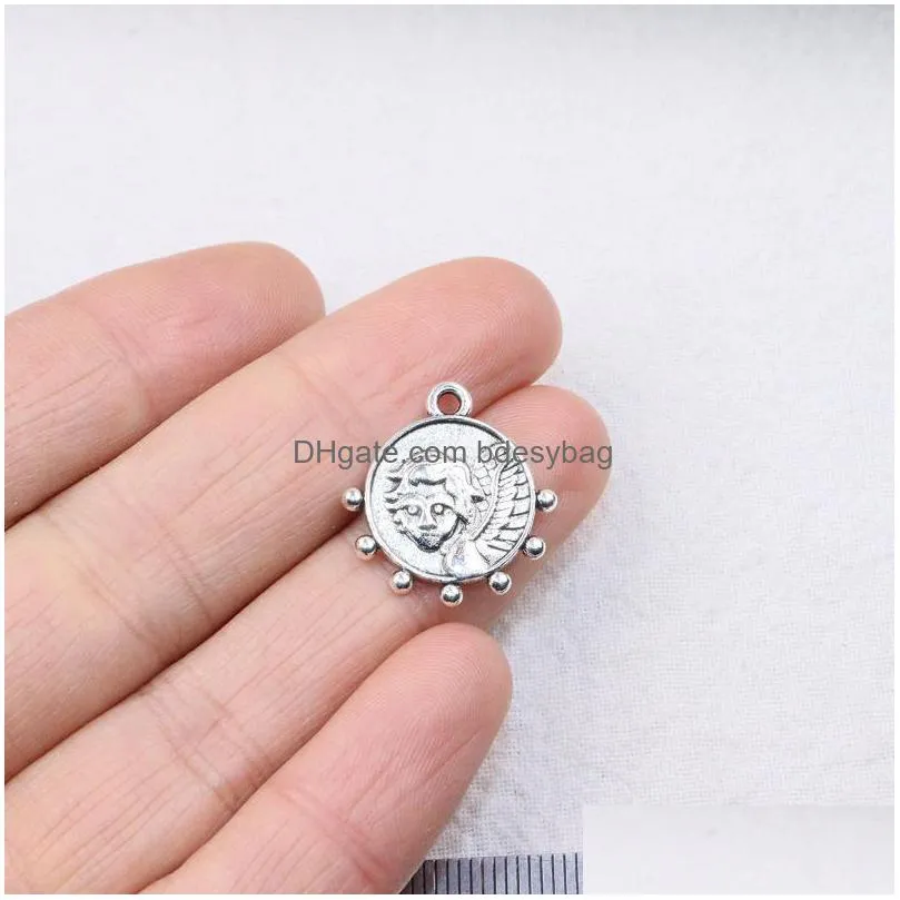 charms eruifa 20pcs 15mm wholesell pretty angel charm zinc alloy necklace earring fashion jewelry handmade diy pendant 2 colors