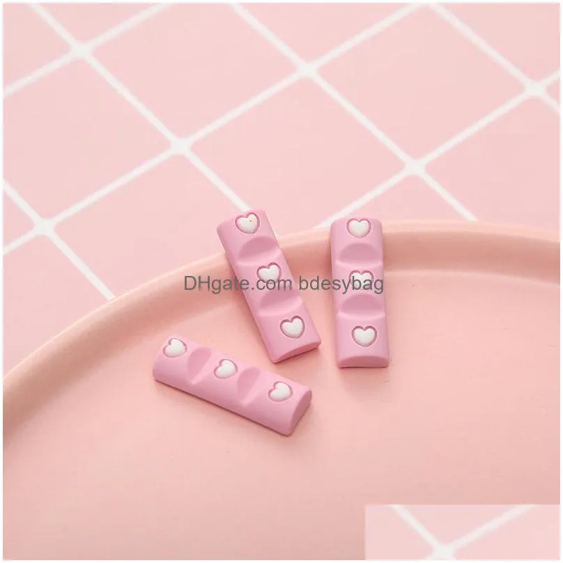 30pcs/lot 28x12mm simulation chocolate block diy resin components accessories flatback cabochon fake food fit phone decoration scrapbooking