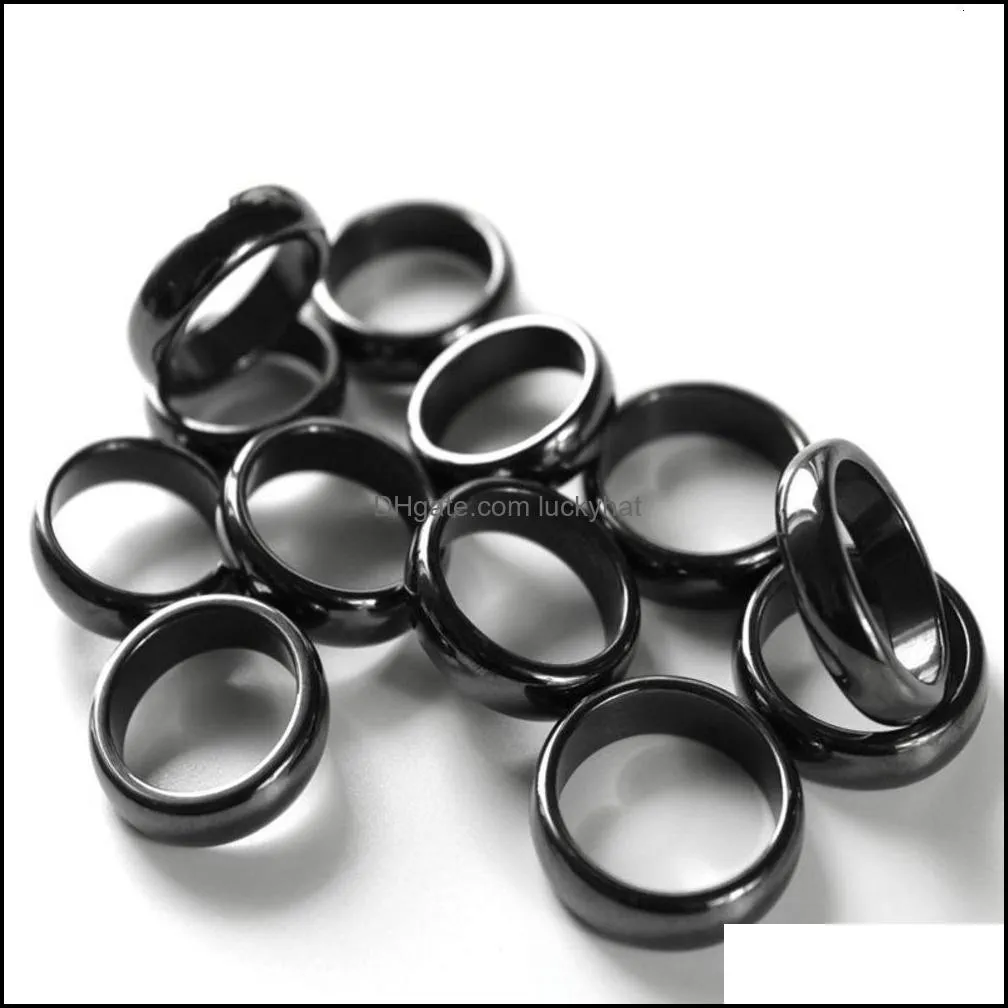 6mm magnetic curved rings hematite rings black couple stone ring anxiety relief unisex healing chakra energy therapy fidget pain jewelry