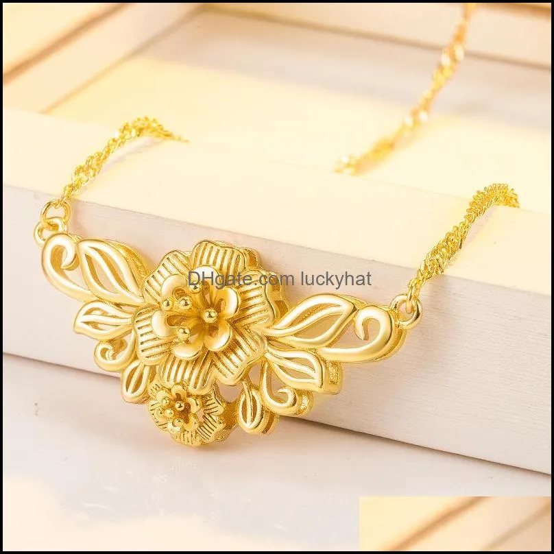 flower necklaces pendants with chain necklace for women jewelry collar party gift gold necklace