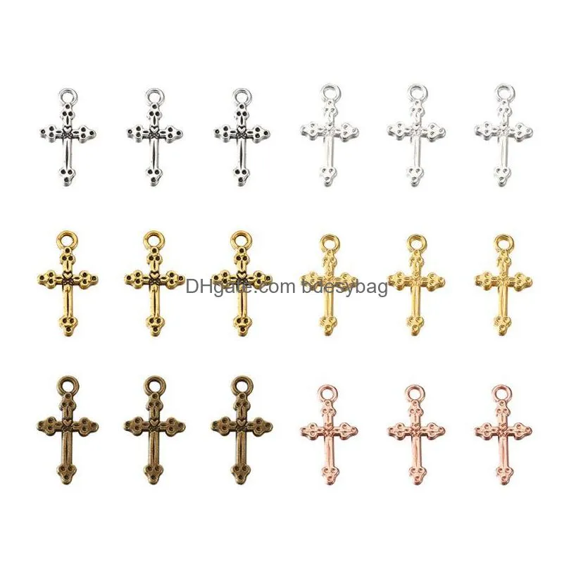 charms 120pcs/box jewelry alloy pendants cadmium lead cross mixed 6 colors 20pcs/colorcharms