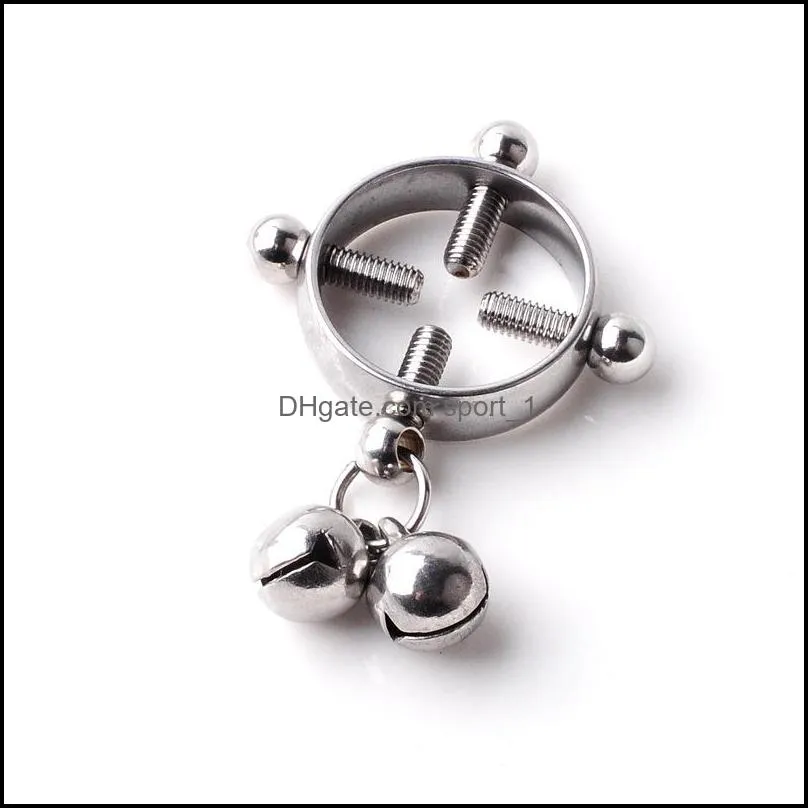 fashion 316l surgical steel nonpiecing nipple ring with bell shield body piercing jewelry nickel fake piercing 160c3