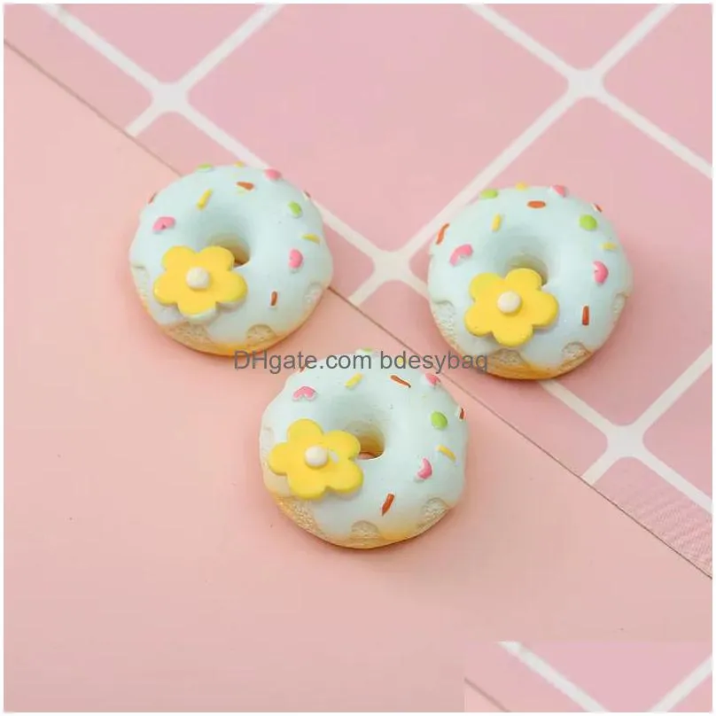 30pcs/lot 20mm lovely donuts flat back cabochon scrapbooking hair bow center embellishments diy accessories
