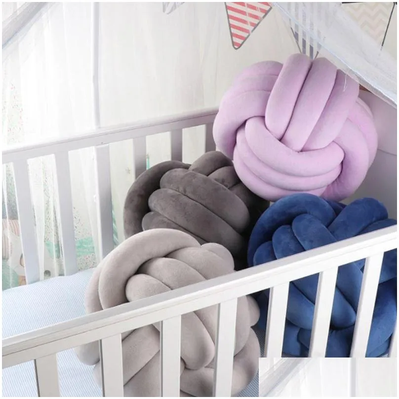 soft knot cushions bed stuffed pillow home decor cushion ball plush throw y200723