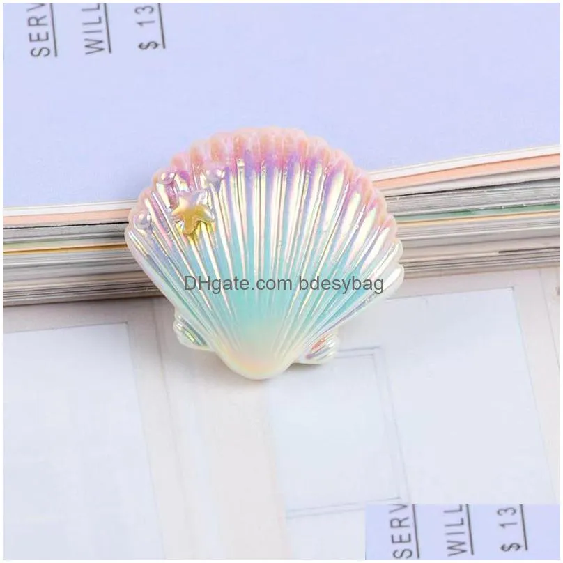 20pcs mini lovely colored shells flat back resin components art supply decoration charm craft hair bow accessories