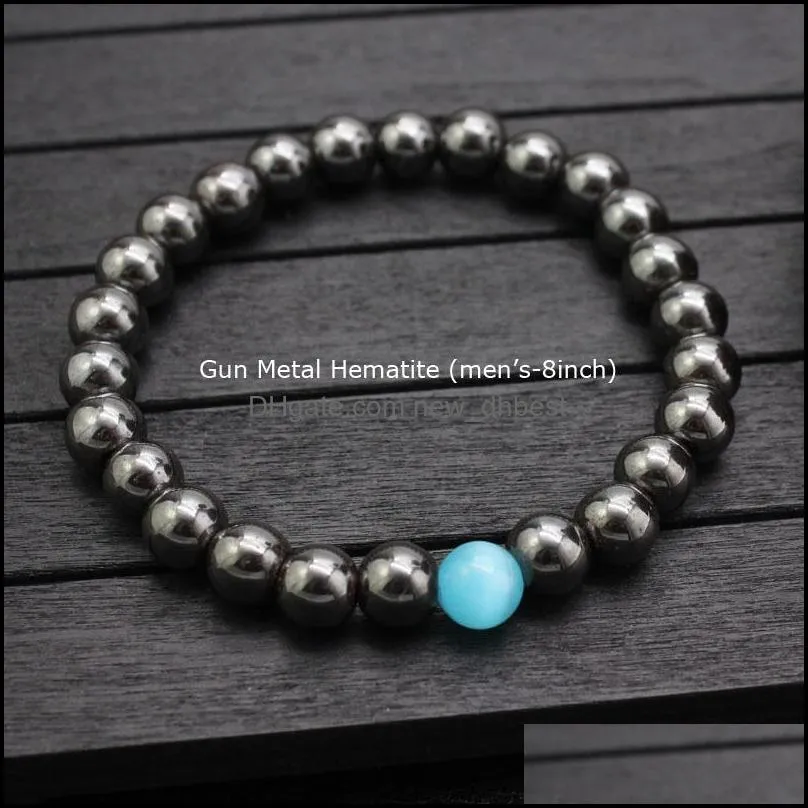 handmade matte onyx beads natural stones beads bracelet for mens women hematite stone lava stone semiprecious bracelet jewelry gift