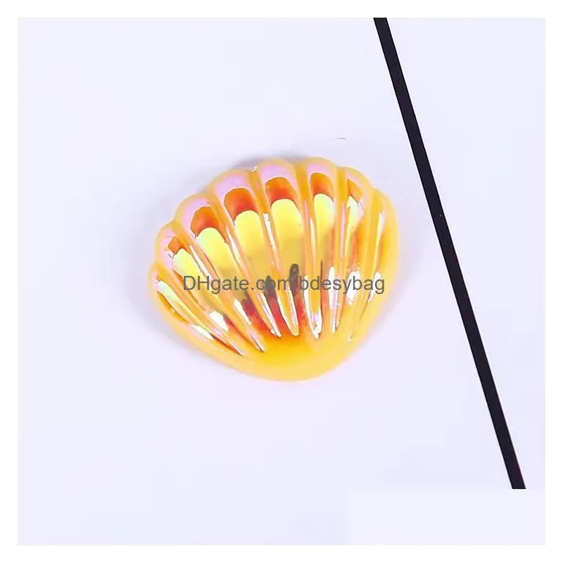 50pcs/lot new mini color plated shell flat back resin components cabochons scrapbooking diy jewelry craft decoration accessorie