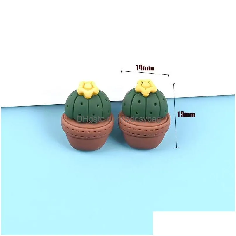 20pcs resin components lifelike mini artificial fleshy cactus plant micro landscape decorative miniature figurines diy potted garden home