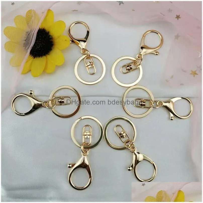 20pcs/lot metal blank keyring keychain split ring keyfob key holder rings women men diy key chains accessories