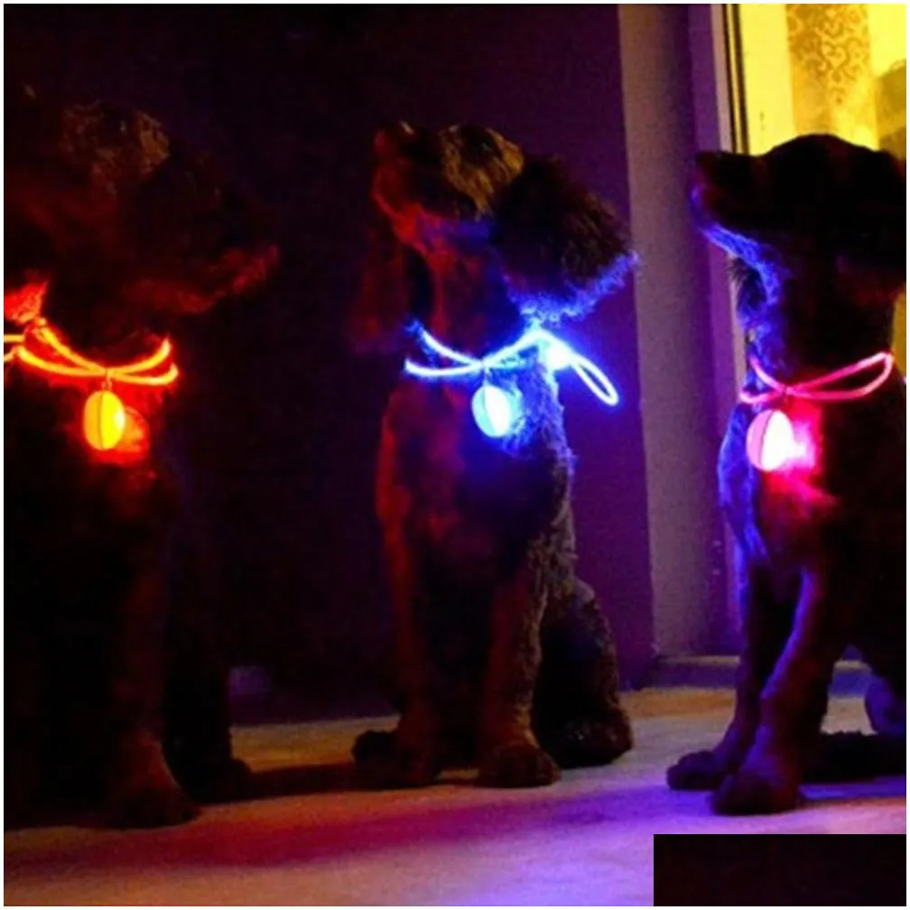 pet puppy night led collar pendant pet supplies kitten safety warning light hiking backpack buckle waterproof